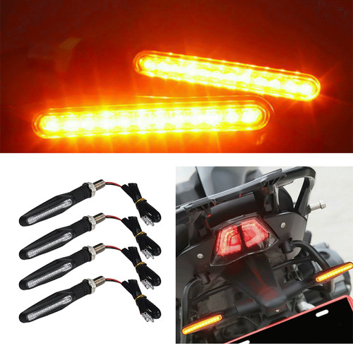 Universal 4X 12 LED Motorcycle Turn Signal Light Indicator Amber Blinker Lamp