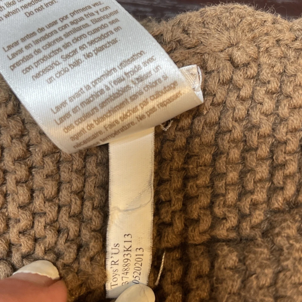 考拉宝宝棕色针织婴儿毯泰迪熊头 2013 28x44 — 第 4/4 张图片