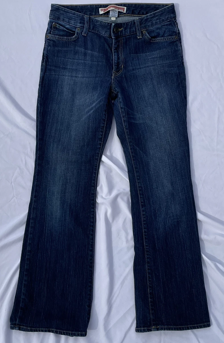 Gap Curvy Flare Jeans Womens 8 Ank. Blue Denim Stretch Mid Rise