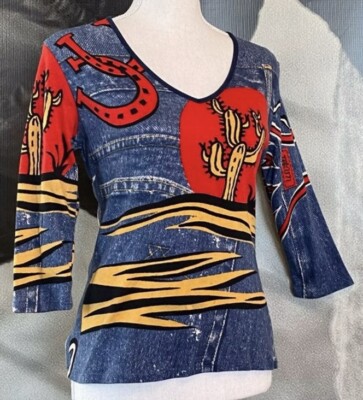 NWOT Vintage Noun Paris Tattoo Long Sleeved Shirt Woman Graphic Size Large