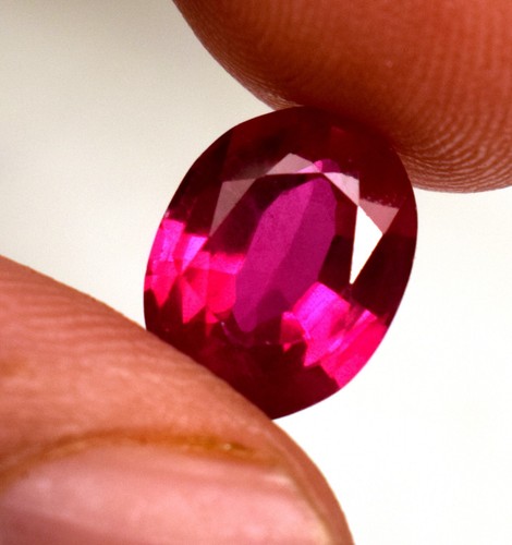 Mozambique Red Ruby Oval Cut 3.65 Ct Lab-Created Loose Gemstone - Picture 5 of 6