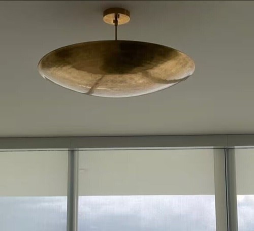 6 Light Elegant Ceiling Flush Mount light Pendant Mid Century Modern Raw Brass - Picture 2 of 7