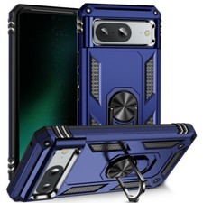 Military Grade Hybrid Case with Ring Grip for Google Pixel 8 - Blue