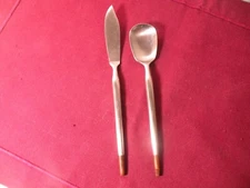 Sugar Spoon & Butter Knife Stanley Roberts SRI POLYNESIAN MCM Brown Tip