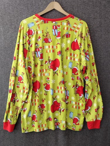 Dr. Seuss Grinch Kids Pajama Top XL 46-48 Grinch Long Sleeve Max Christmas - Picture 2 of 10