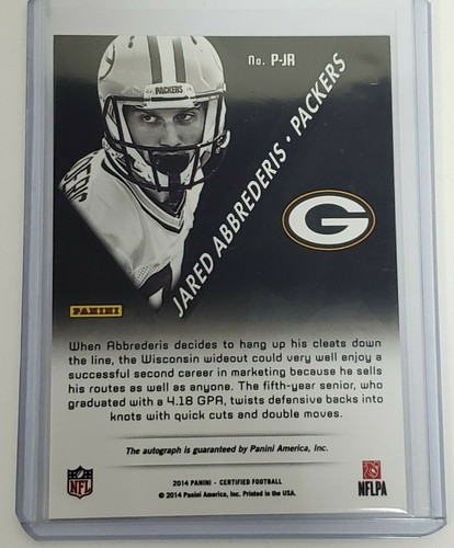 JARED ABBREDERIS 2014 Panini NFL Certified Potential Autographed SIGNED RC AUTO - Picture 4 of 8