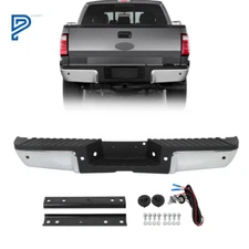 For 2008-2016 Ford F-250 F-350 Super Duty Chrome Steel Rear Step Bumper Assembly