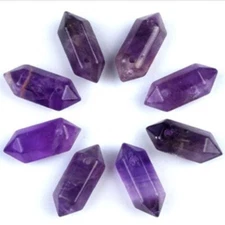 20pcs Natural Amethyst Stone Point Chakra Healing Gemstone Pendants Bead 8x20mm