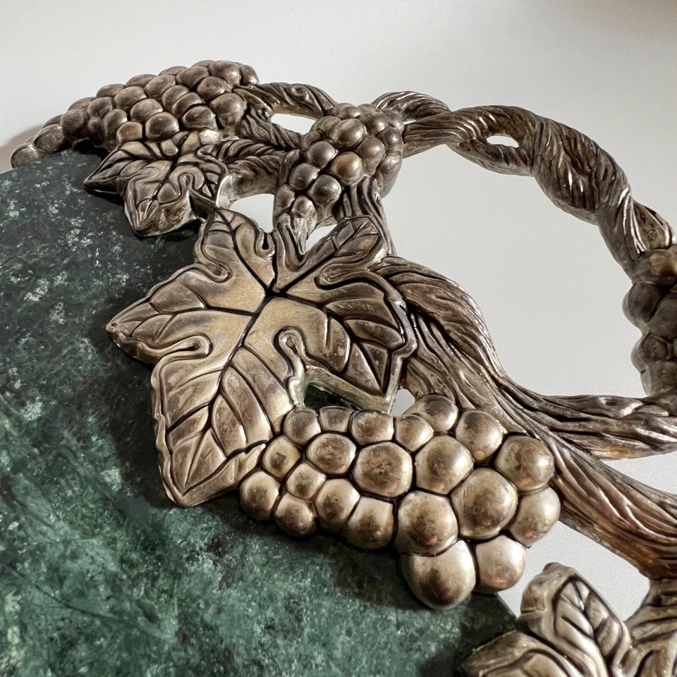 Vintage Godinger Marble Silver Charcuterie Board, 18"x9" - Image 2 of 4