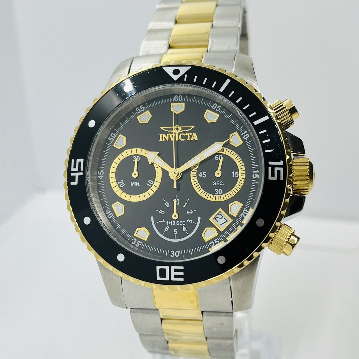Invicta Men's Pro Diver Black Dial Chronograph Two Tone 20ATM 45mm