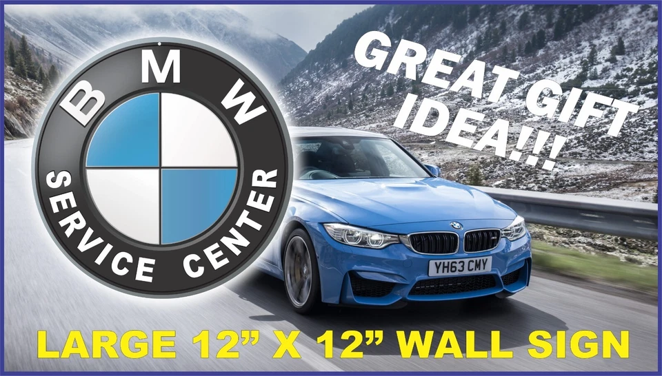 Letrero de pared de aluminio del centro de servicio con emblema BMW Foto 3 de 4
