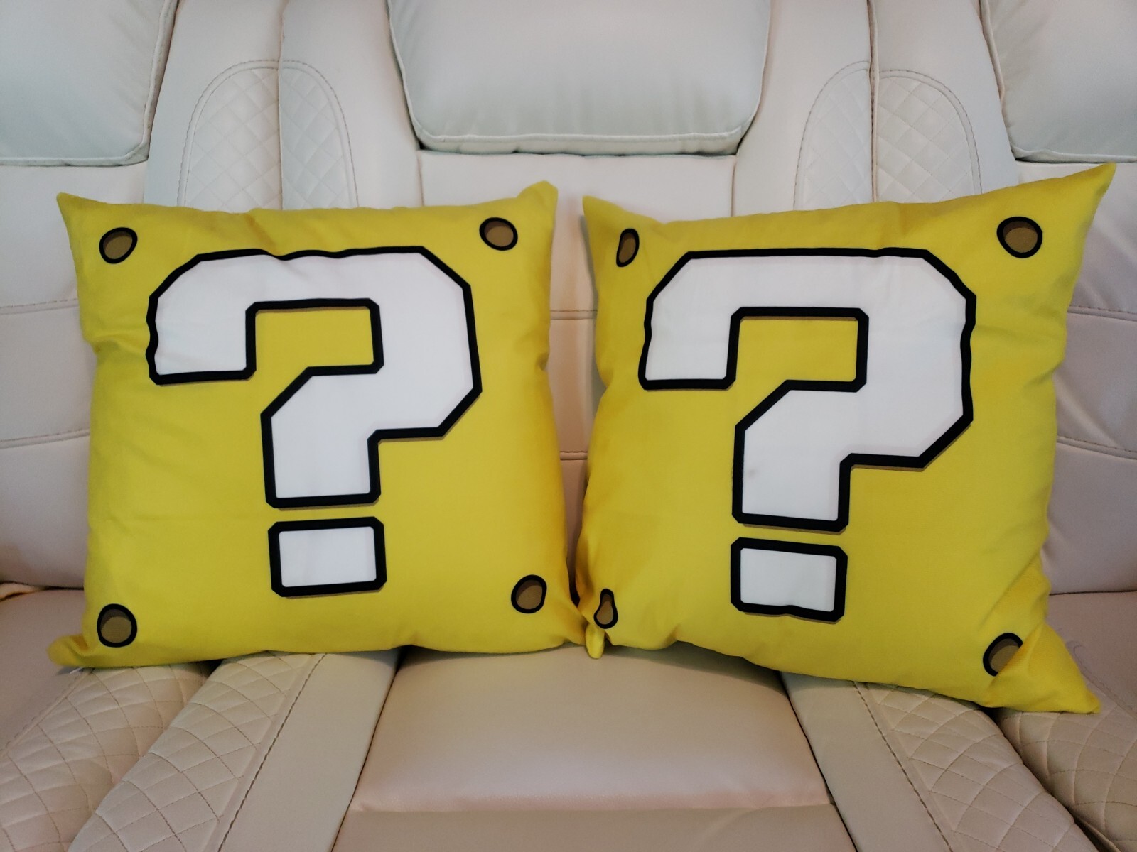 Set of 2 Super Mario Item Box Throw Pillows 18