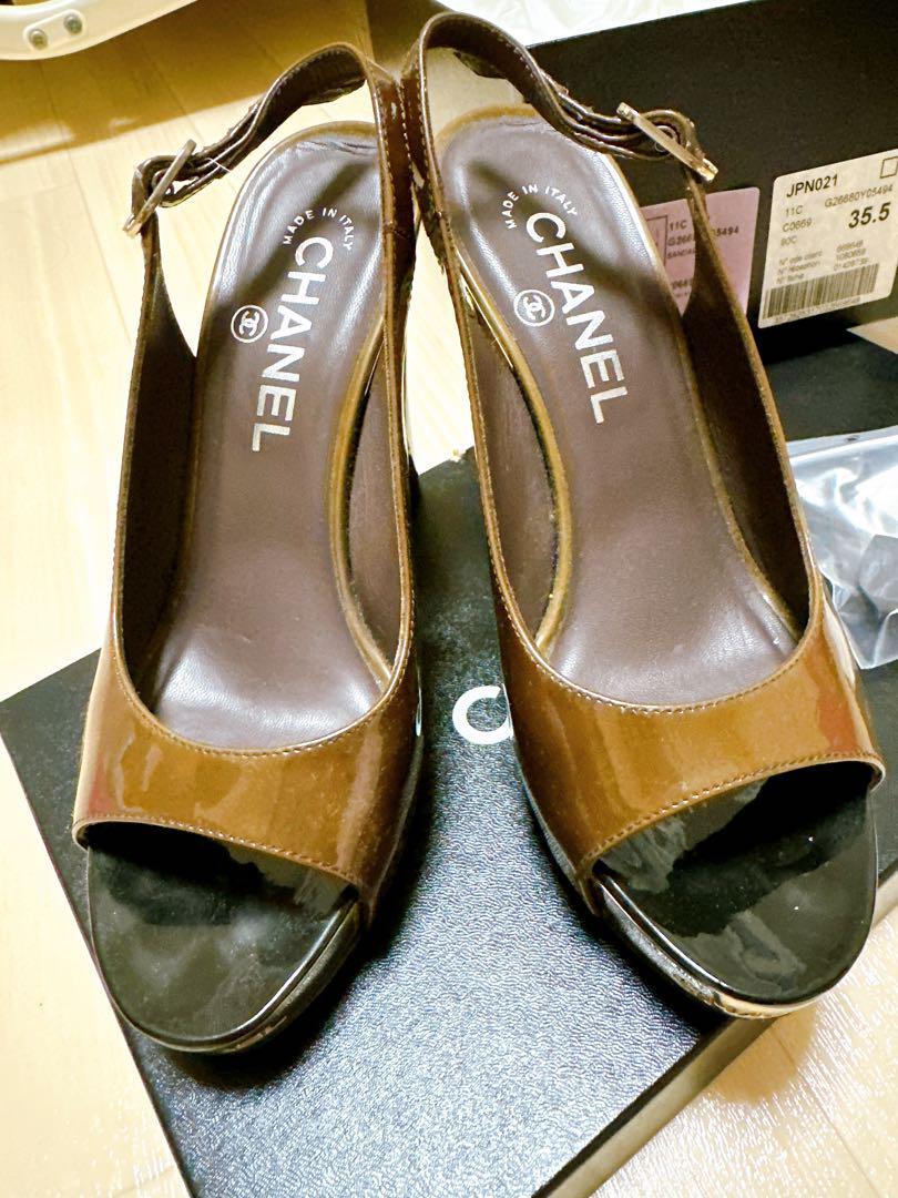 Chanel Pumps Shoes Coco Mark Brown Size 35.5 US About5.5 For Women thumbnail 19