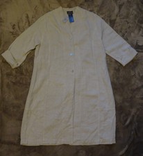 Oska Light Grey Linen Coat Dress Button Up