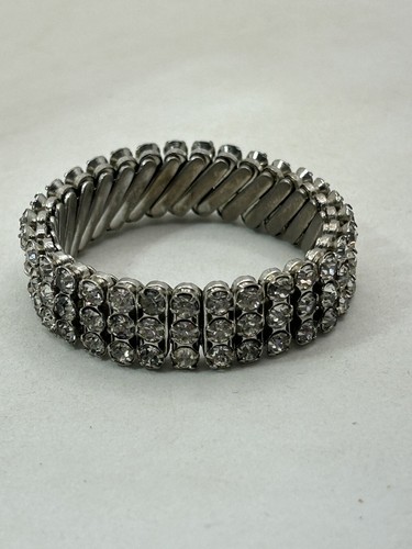 Bracciale Vintage Espansione Strass Anni 50-60 Giappone - Foto 1 di 11