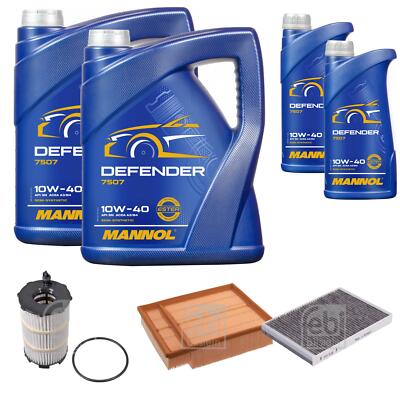 FEBI BILSTEIN Inspektionspaket 12L MANNOL Defender 10W-40 für Audi A4 Cabriolet