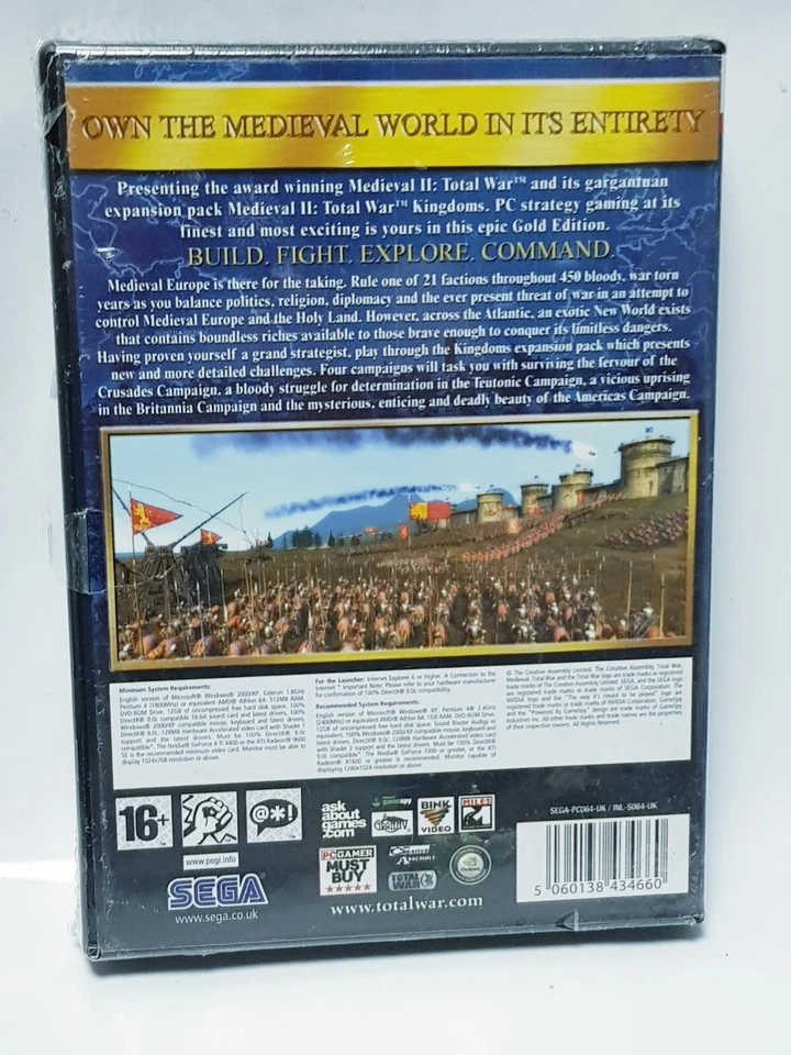Medieval II  Total War Gold Edition PC Game + Kingdoms Expansion DVD ROM Sealed - Image 4 of 4