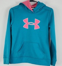 Under Armour Girls Young Long Sleeve Hoodie Size Young Large Turquoise/Pink