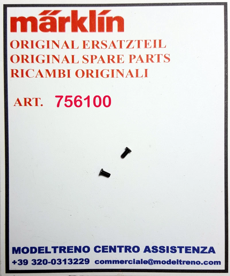 MÄRKLIN MARKLIN 75610 756100 VITE (2pz) - SCHRAUBE SENK (2 Stück) M2,0X 4,6
