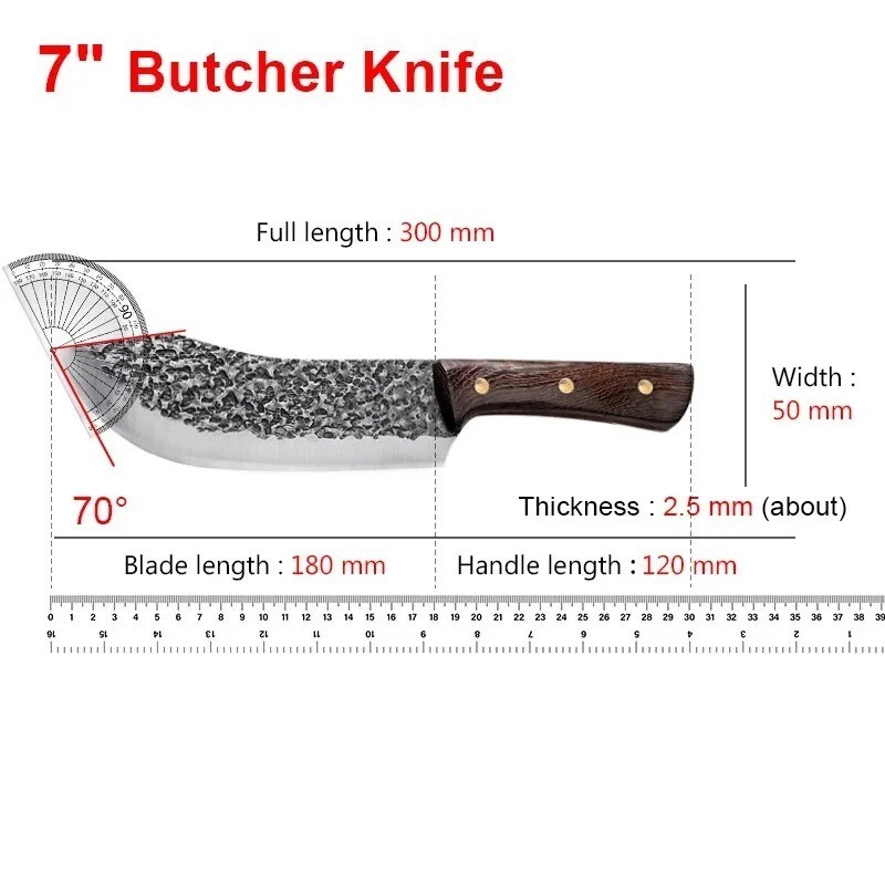 Meat Cleaver Stainless Steel Kitchen Knives Bone Butcher