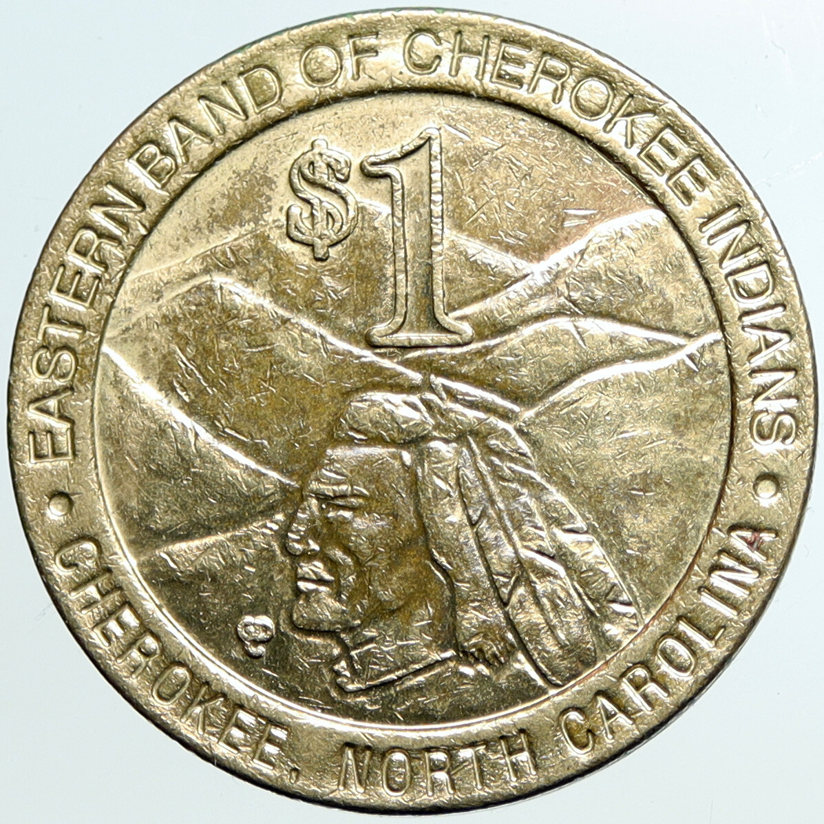 USA US NORTH CAROLINA Cherokee Nation VINTAGE GAMING Token Dollar