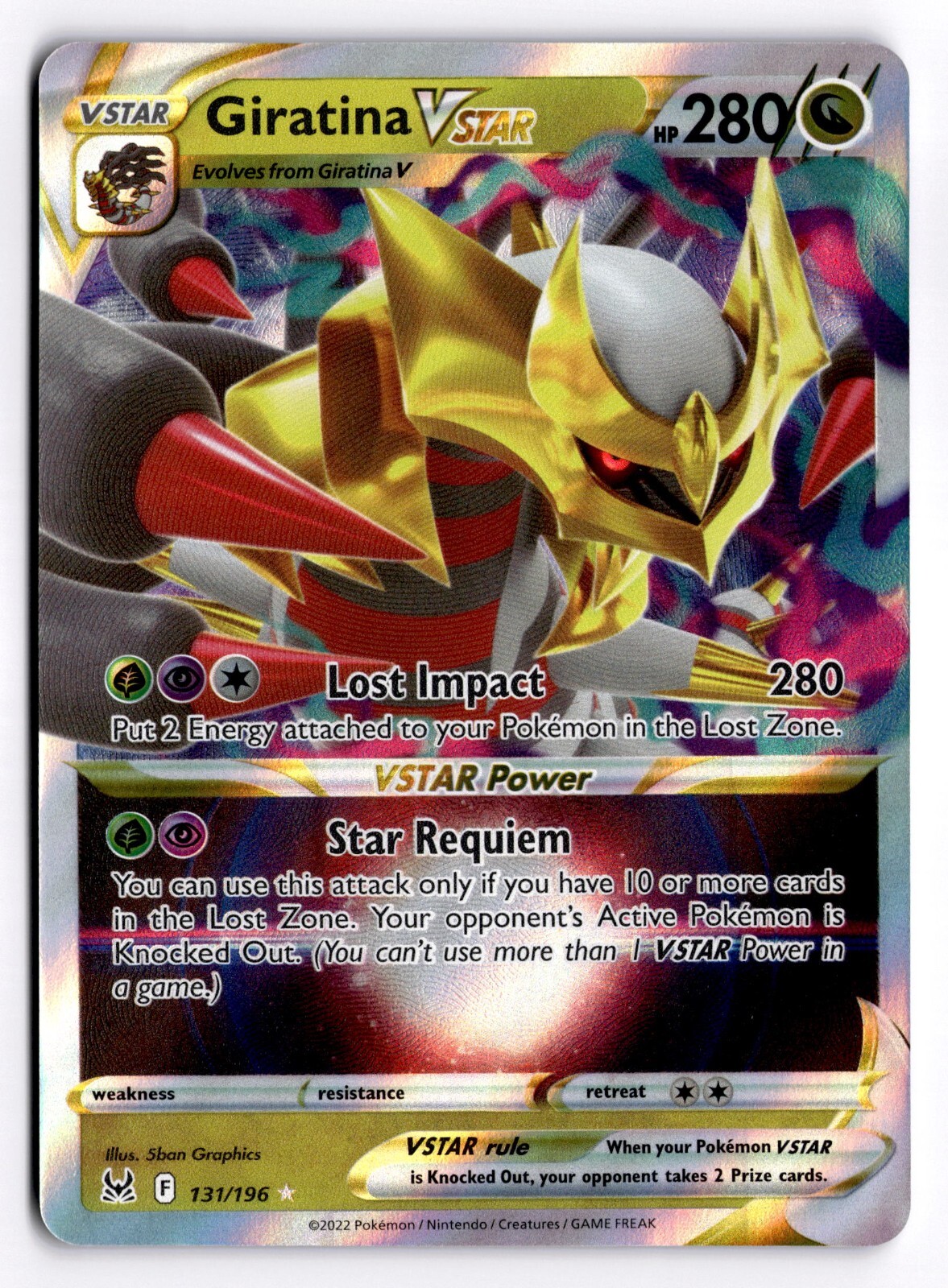 Pokemon TCG: Giratina Vstar 131/196 SWSH: Lost Origin Ultra Rare NM Condition
