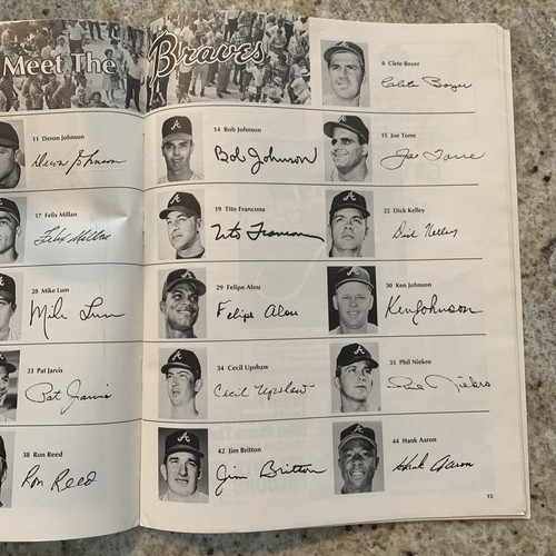 1968 Atlanta Braves ‘68 Score Book Card MLB Hank Aaron HOF - Picture 10 of 12