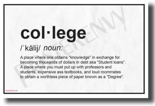 College Definition - NEW Humorous College Dorm POSTER - 第 1/1 張圖片