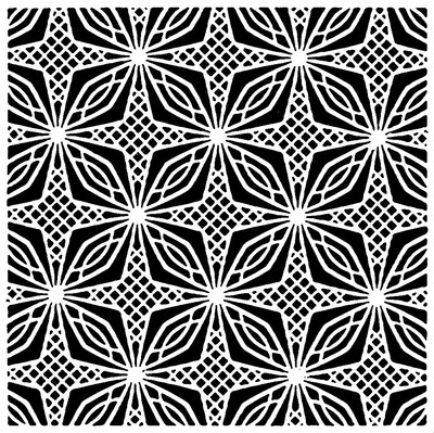 Really Great Stencils, Star Flowers, 6x6'' Stencil, Busy Floral, Flower, Bright
