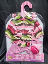 A4 14" Vintage Baby Boutique Moda Chaqueta a Rayas Conjunto Para Bebé Muñeca