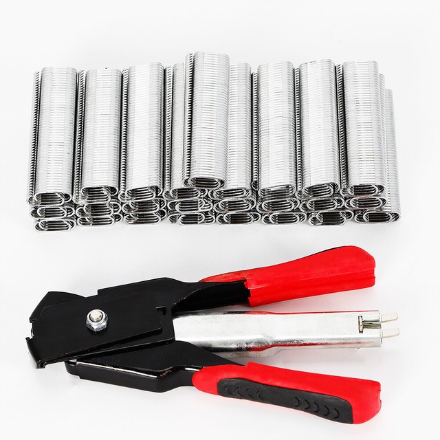 2500C Clips Fastening Bird Hog Ring Pliers Stapler Chicken Mesh Cage