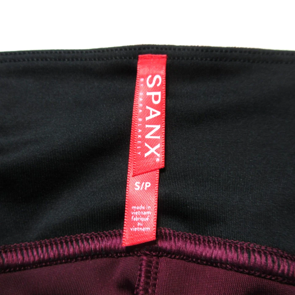 NUEVO CON ETIQUETAS SPANX 2070 Leggings Cintura Alta Elastizados Terciopelo en Borgoña Rico S $98 Foto 3 de 4