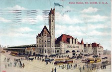 Union State St Louis MO Postcard 3.5"x5.5" Posted 1908 Chicalo IL Dallas TX