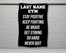 Personalized Gym Flag - Custom Home Gym Decor Motivation Banner