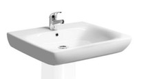 TWYFORD E100 SQUARE 1 TAP HOLE 550MM LESS ABLED WASHBASIN E14211WH