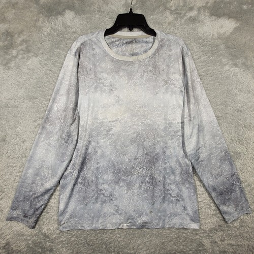Reel Legends Reel-Tec Shirt Mens Large Gray Long Sleeve Fishing Outdoors -stain
