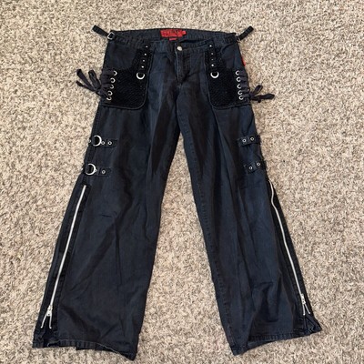 TRIPP nyc Womens Pants 90s 2000s Vintage Lacing Mesh Wide Leg Y2K 