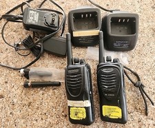 2x Kenwood TK-3202 L UHF 2 Channel With Dock And Power Adapter - Working -