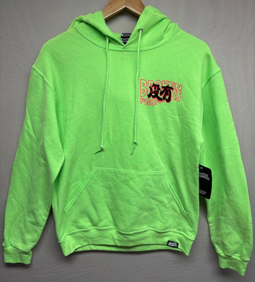 Broken Promises Hoodie Mens Green Quan 2 Graphic Smiley Logo Pullover Large