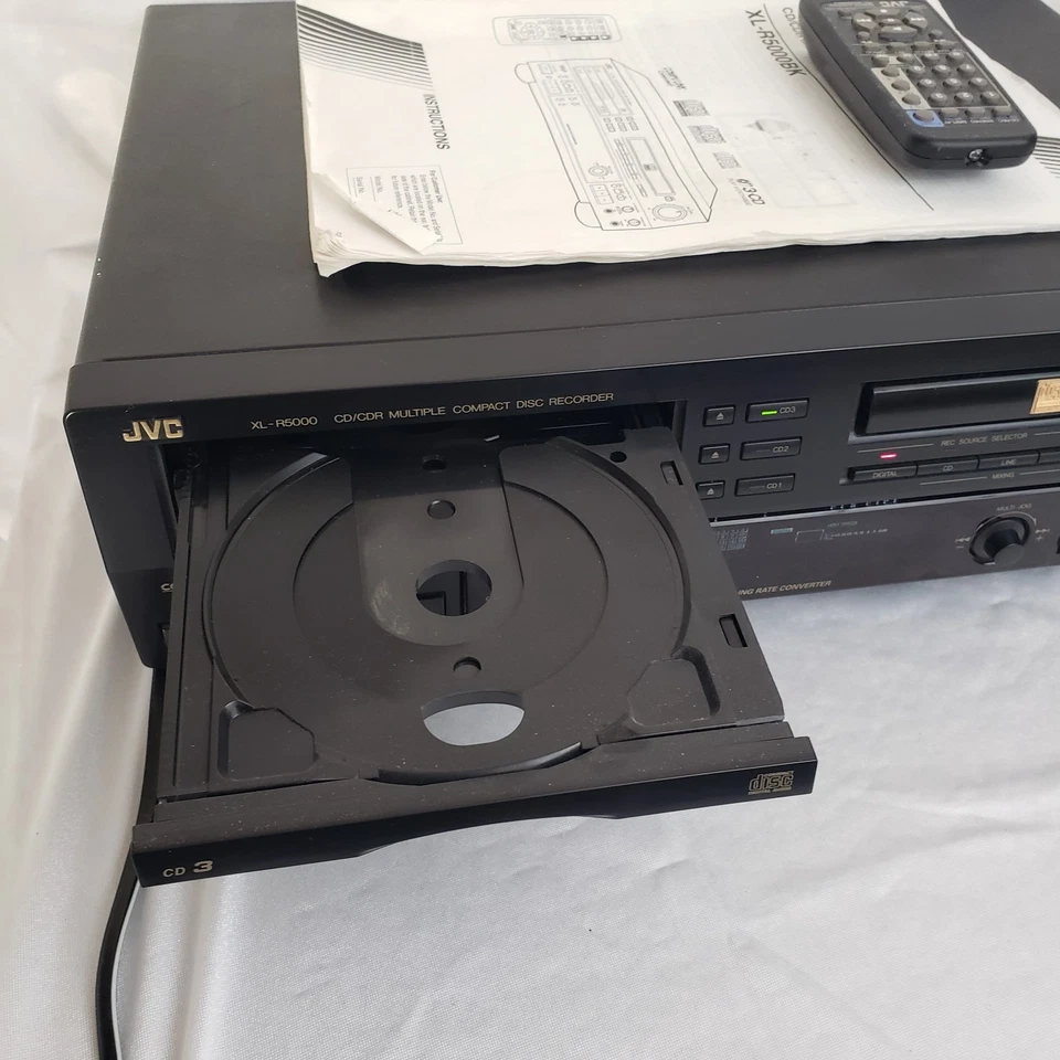 JVC XL-R5000BK CD Recorder w/ 3 Disc Changer Player   Works but has issues READ - Image 4 of 4