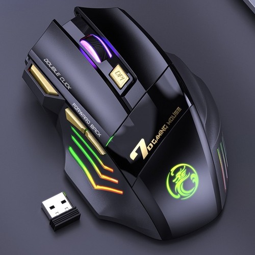 iMICE GW-X7 2.4G+Bluetooth Dual Mode 7-button Silent Rechargeable Wireless Gamin - Afbeelding 2 van 10