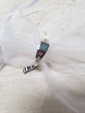 Madagascan Grandidierite and White Zircon, Sterling Silver Signet ring, U, 10.