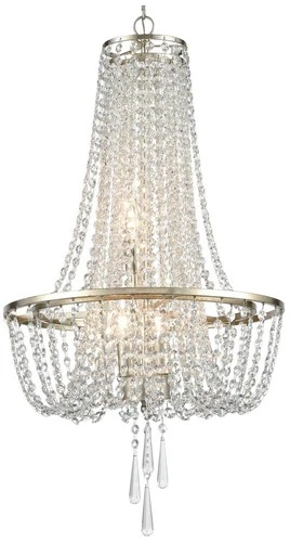 Crystorama Arcadia 18"W Antique Silver Crystal Chandelier - Picture 2 of 8
