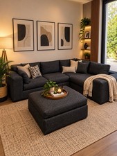 Charcoal Modular Cloud Style Sofa & Ottoman | Delivery Available