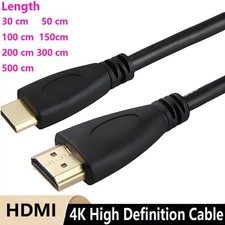 Mini HDMI to HDMI Cable Adapter Converter 4K UHD High Speed HD HDMI A to Mini C