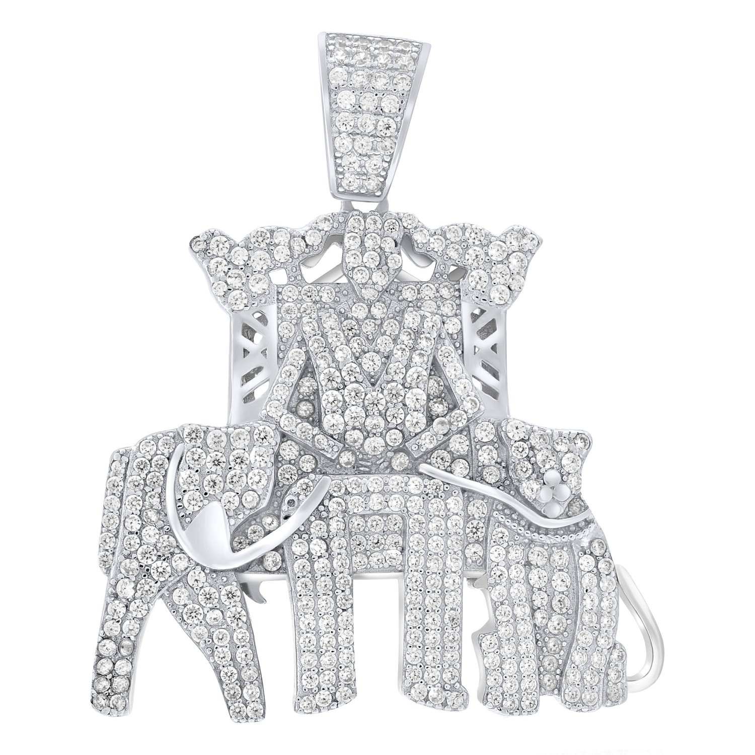 Premium Bling - 925 Sterling Silber 3D Elefanten Anhnger 18190₽