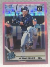 Panini Donruss Optic 2019 Keston Hiura Rated Rookie Pink Prizm #93 Brewers