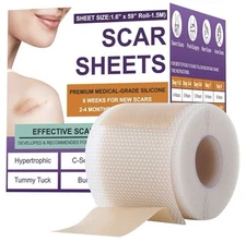Silicone Scar Sheets Scar Removal Strips Tape 1.6”x59”