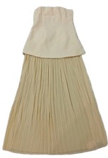 PrettyLittleThing Womens 8 Lemon Bandeau Pleated Chiffon Skirt Panel Maxi Dress