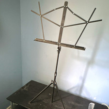 Black Metal Tripod Sheet Music Stand, Foldable Height-Adjustable Portable